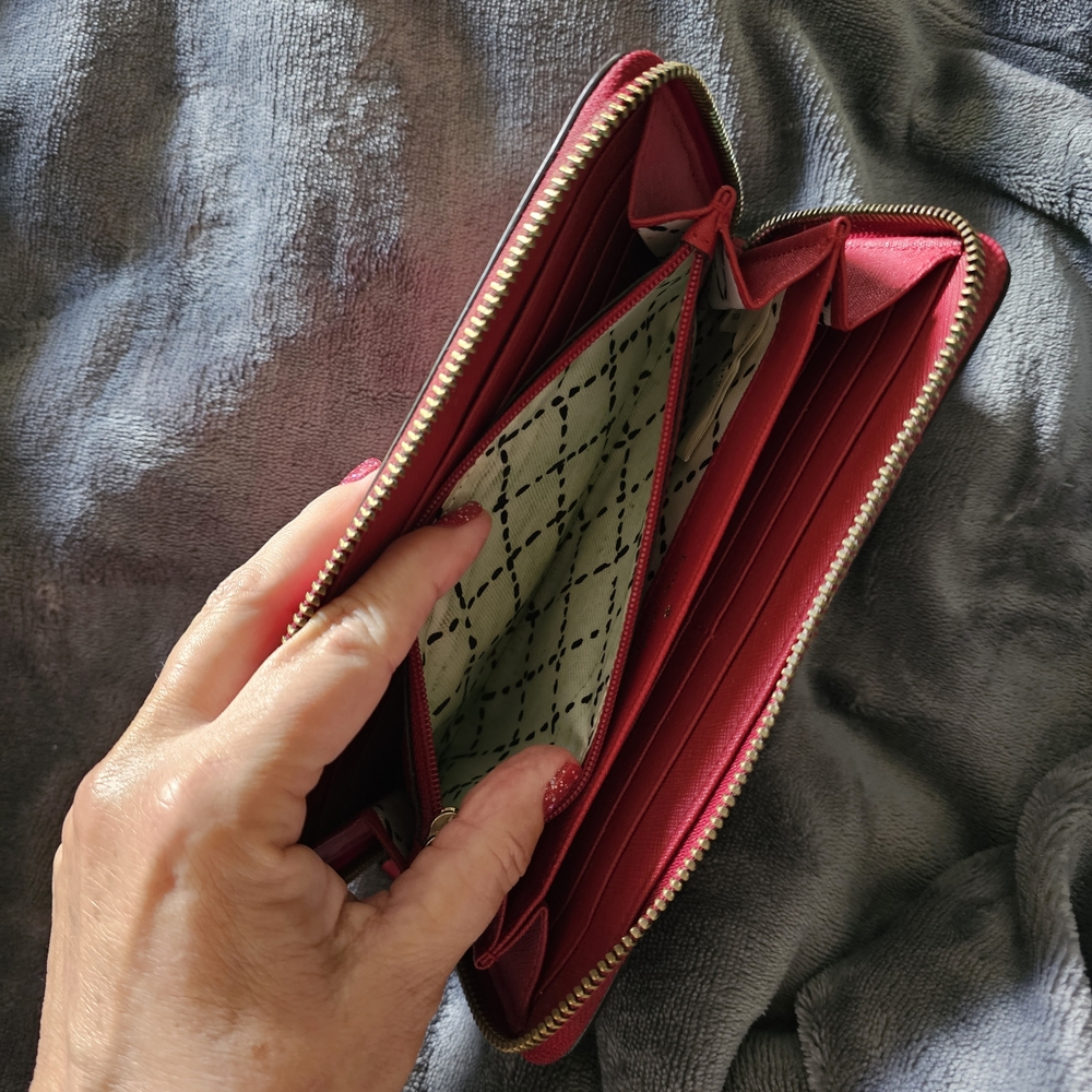 Kate Spade Cherry Red Zip Wallet - Picture 8 of 9